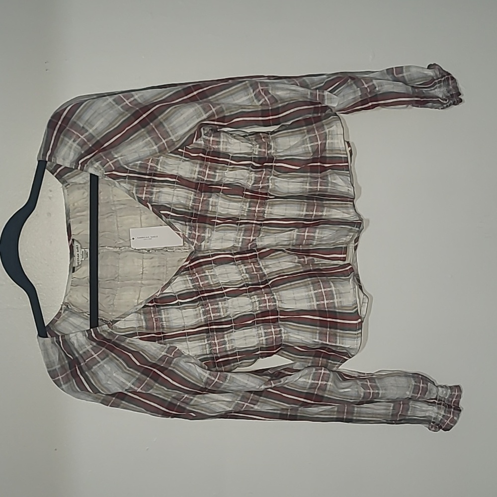 American eagle plaid crop top size XL